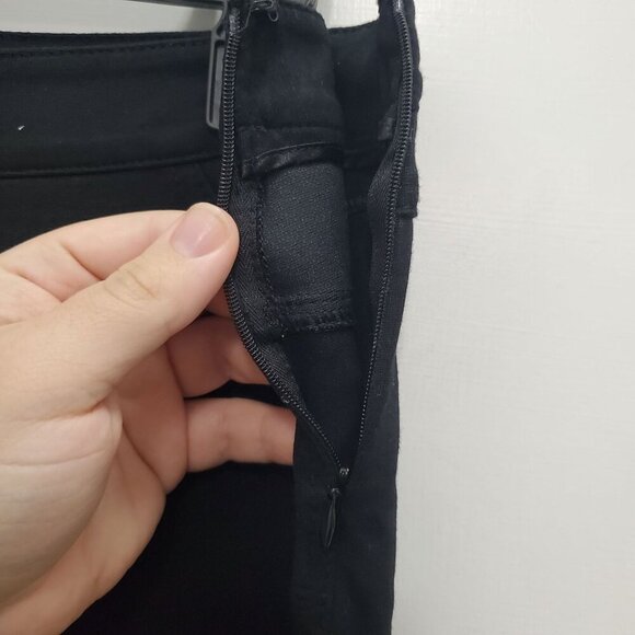 White House Black Market Black Stretch Knit Side‎ Zip Ankle Button Dress Pants 0 - Picture 4 of 8